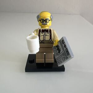 Lego Grandpa Minifigure Series 10 Collectible Col152 Mug & Newspaper 2013